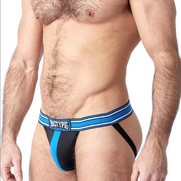 NASTY PIG Champ Jock Strap Black & Blue Medium - Picture 3 of 7